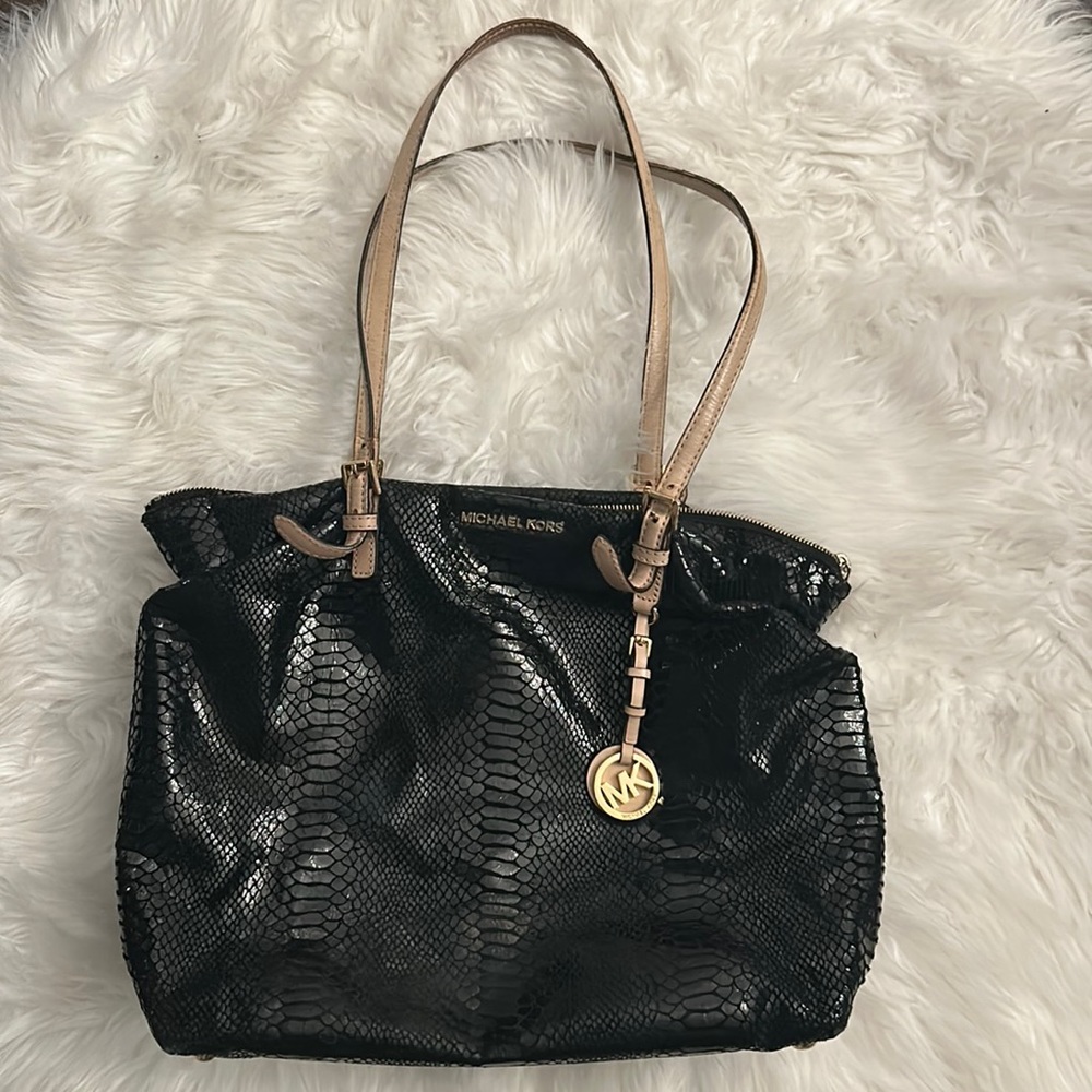 Michael Kors snake print tote bag